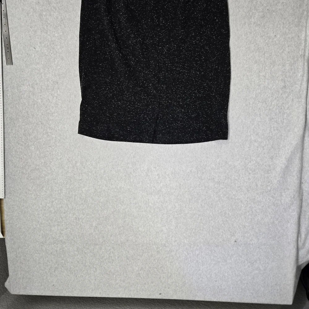 J. Jill Women Skirt 2X Black Nylon Polyester Space Dot Ponte Slit